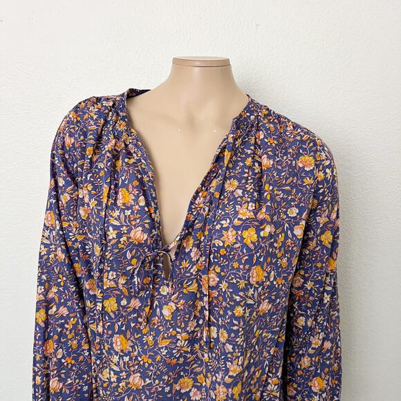 [J. Crew] Midnight Floral Print V-Neck Tunic Coverup Beach Dress Size Small S - Picture 3 of 11